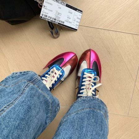 多巴胺冰粉多彩感轻便薄底德训鞋女   鞋子也有辣感