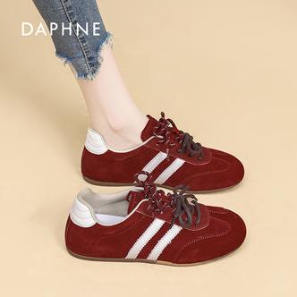 达芙妮爆款平底德训鞋女2026秋新款单鞋百搭轻便增高休闲运动鞋S主图