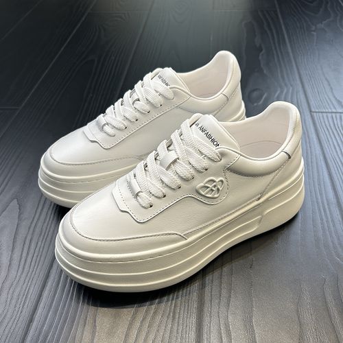 赵露思同款爆款板鞋2026Ann新款运动百搭白鞋增高白色厚底鞋潮牌主图