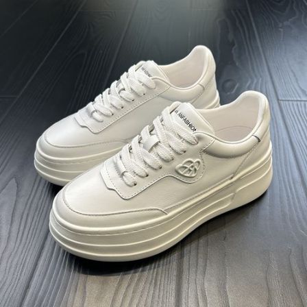 赵露思同款爆款板鞋2026Ann新款运动百搭白鞋增高白色厚底鞋潮牌