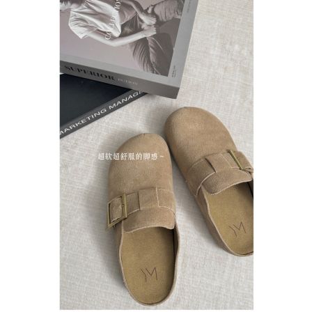 Y.M | 踩云拖 牛反绒面革超软底 韩系简约不挑人系列博肯拖鞋887