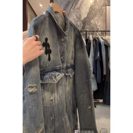 徐秋阳  磨破皮标牛仔  秋季新款百搭时尚休闲显瘦牛仔外套MC0123