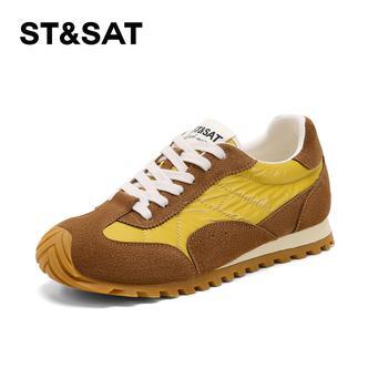 星期六软底德训鞋女2026春季新款平底内增高阿甘鞋轻便通勤休闲鞋