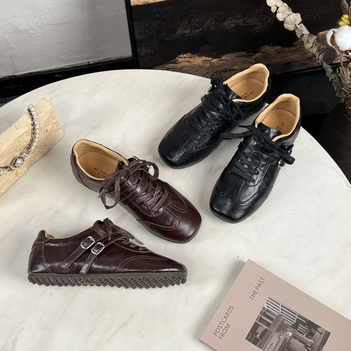 小小苏奇迹广场2cm浅口方头黑色复古棕色高级单鞋时尚;FCX57049主图