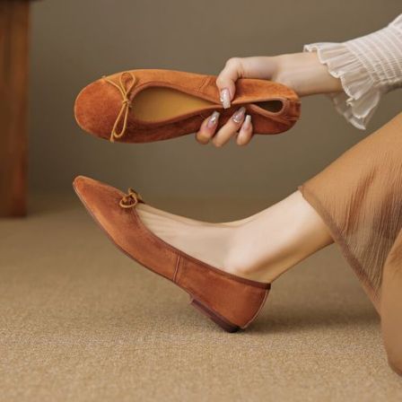 1cm 简约休闲百搭圆头玛丽珍鞋春秋法式气质舒适软底浅口大码单鞋