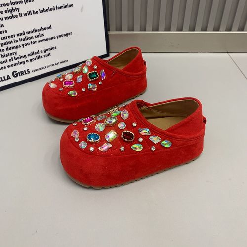 俏洋哥倪1366-7欧货时装厚底6公分轻便网红女士彩钻小个子休闲鞋主图