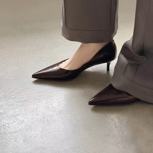 春季通勤尖头气质一脚蹬浅口细跟高跟鞋职业女鞋时尚百搭主图