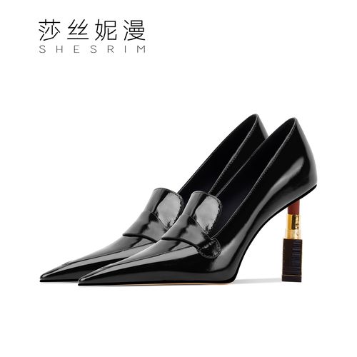 469-2025新款口红跟尖头高跟鞋红色高跟鞋气质百搭高跟鞋秋季时尚主图