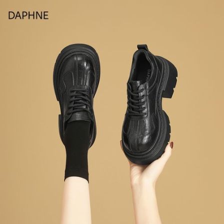 达芙妮增高乐福鞋女2026春季新款厚底休闲德比鞋女时尚百搭小皮鞋