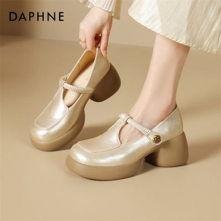 乐福鞋女时尚增高春季单鞋2026年新款粗跟玛丽珍鞋