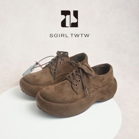 SGIRL TWTW复古厚底勃肯鞋2025新款户外百搭反绒布大头面包鞋女单