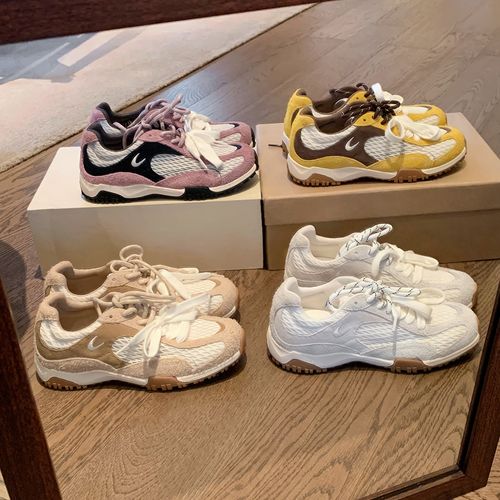 葡萄妈studiolee 增高4cm~撞色网面拼接双鞋带百搭德训休闲鞋女主图