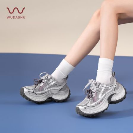 吴大叔春夏透气深口圆头百搭ins老爹鞋厚底时尚休闲鞋C21B1F2002A