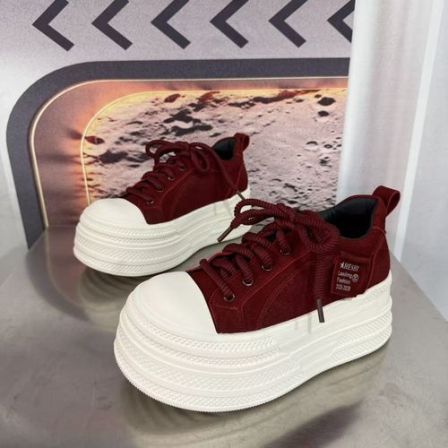 7008-1新款2026圆头系带韩版简约休闲板鞋潮流百搭ins