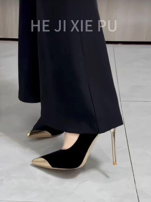 豹纹高跟鞋女2025早春新款细跟绒面性感御姐气质名媛春秋金属尖头主图