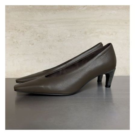 瑞瑞ANNYRUI |  时尚百搭高级进口胎牛皮细跟小方头浅口高跟单鞋