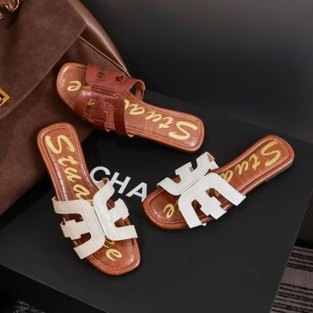 法式复古百搭一字拖鞋女2026年新款春夏季海边沙滩平底凉拖凉鞋