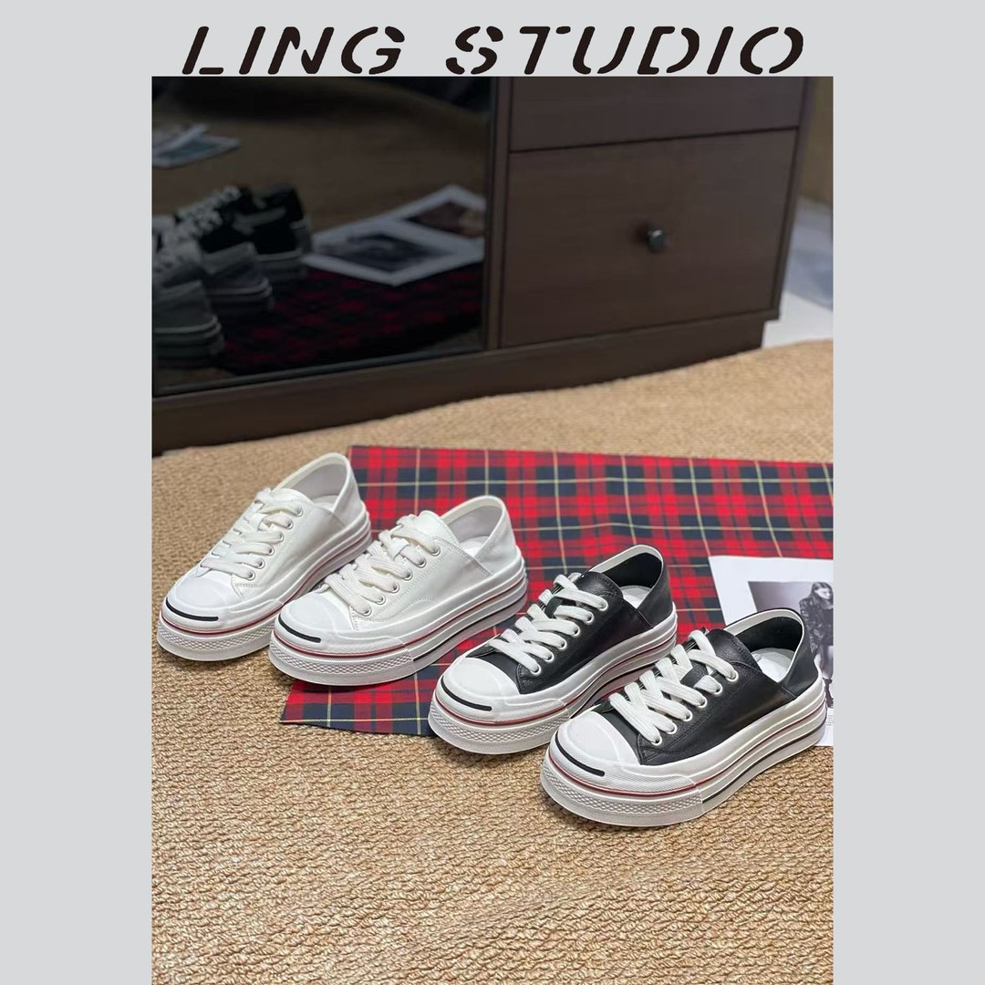 LING/STUDIO『甜心漫步』时尚百搭学院风开口笑休闲板鞋6022790主图