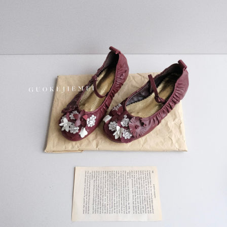 【Jellykk】3cm重工纯手工羊皮芭蕾舞时装设计师款拉褶圆头小众单鞋