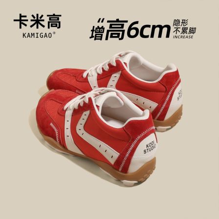 6CM内增高德训鞋女2026春季新款运动休闲鞋复古阿甘鞋KM-J6013-13