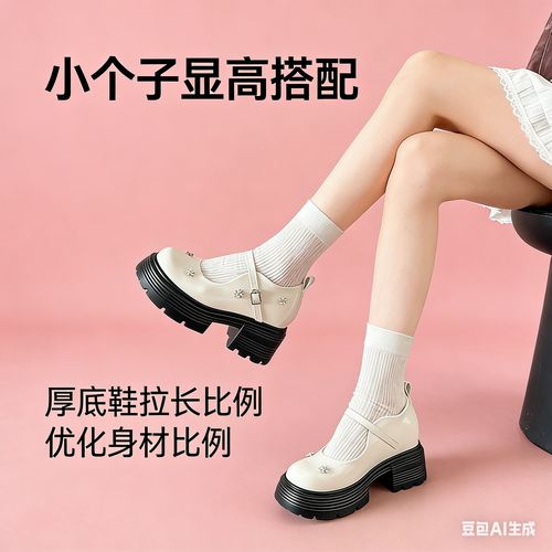 仙女村厚底珍丽珍鞋女小皮鞋水钻内增高10cm小个子3233小码单鞋主图