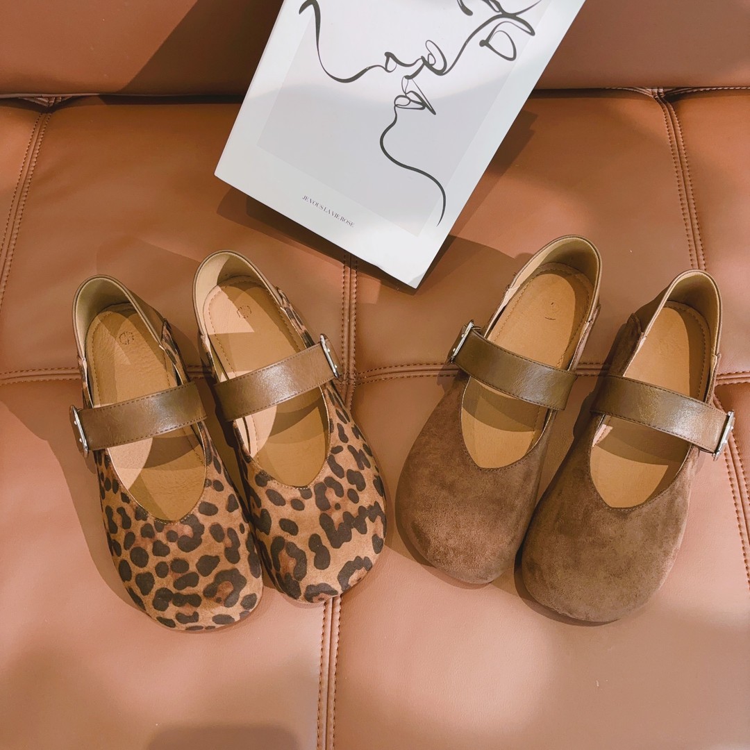 豆豆DA 圆头浅口豹纹时尚百搭洋气休闲鞋-DQ7661-71主图