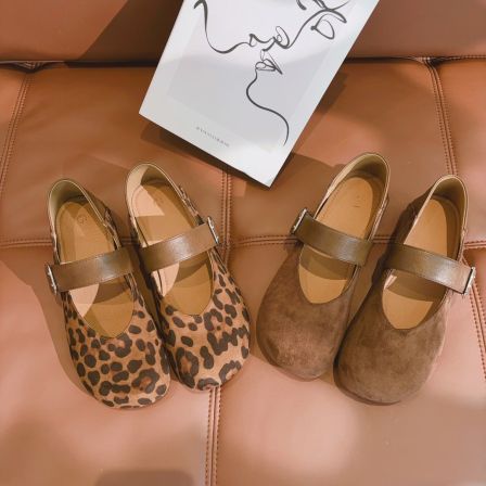 豆豆DA 圆头浅口豹纹时尚百搭洋气休闲鞋-DQ7661-71