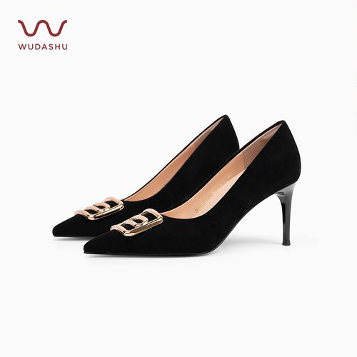 吴大叔【红云鞋】羊皮法式气质尖头细跟高跟鞋女时尚通勤单鞋主图