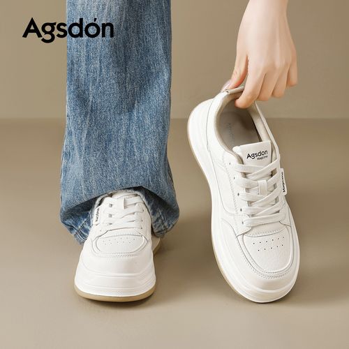 【奥古狮登】厚底小白鞋女增高5CM百搭休闲板鞋P161466AA主图