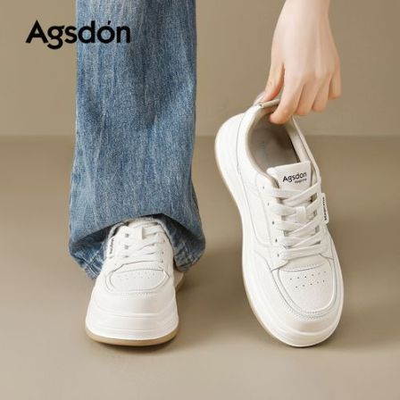 【奥古狮登】厚底小白鞋女增高5CM百搭休闲板鞋P161466AA