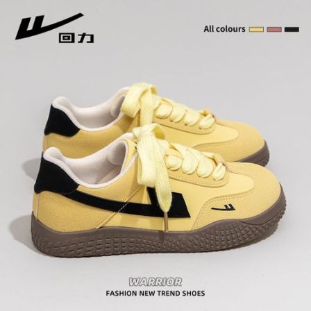 回力多巴胺德训鞋女2026秋季新款厚底百搭小白鞋网面爆款帆布鞋子