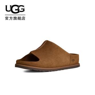 UGG夏季新款男士时尚舒适纯色平底露趾一字休闲奥兹拖鞋 1177351