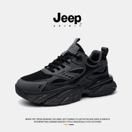 JEEPSPIRIT吉普男鞋时尚休闲运动鞋黑武士夏季新款厚底百搭老爹鞋