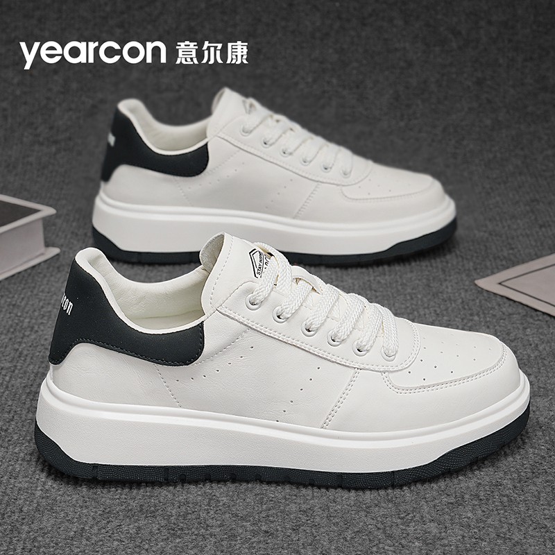 YEARCON/意尔康男鞋2025欧若风西装小白鞋秋季透气防滑板鞋4796主图
