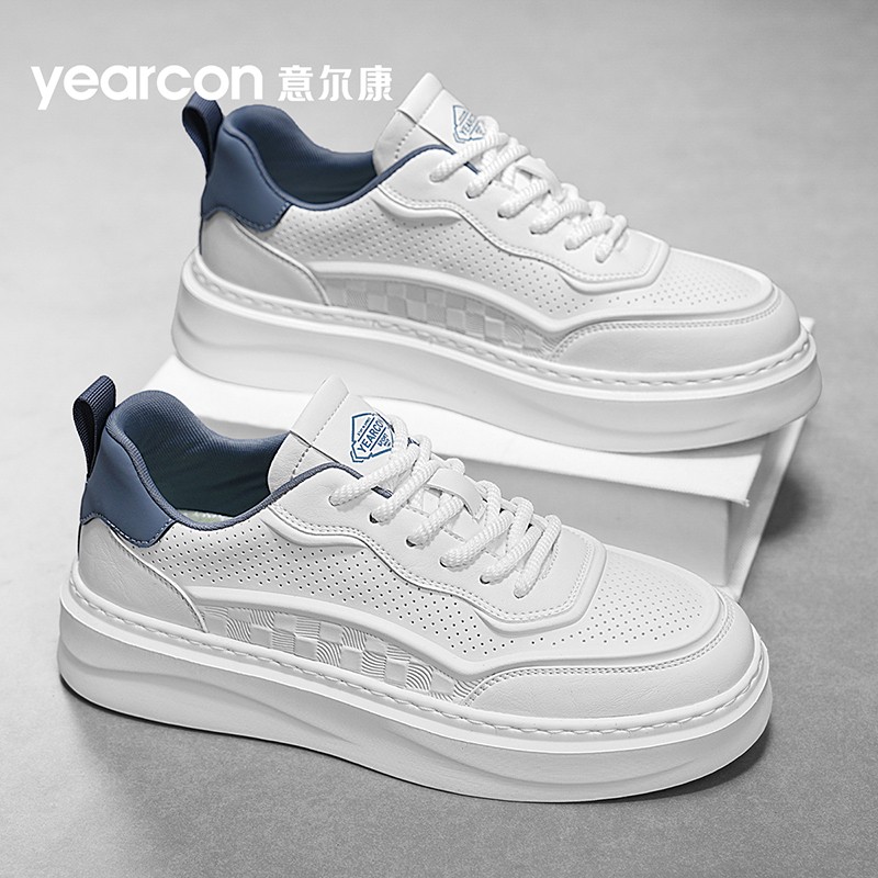 YEARCON/意尔康男生板鞋秋季透气爆款百搭男士小白鞋增高潮鞋4840主图