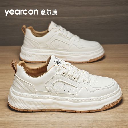 YEARCON/意尔康秋季男士新款百搭舒适防滑休闲鞋耐磨小白鞋4765