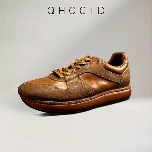 手工马皮复古德训鞋男士2026春季爆款百搭户外休闲透气运动板鞋潮主图