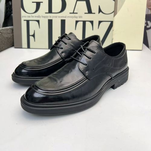 男士头层牛皮休闲皮鞋软底软面尖头系带德比鞋商务上班鞋结婚男鞋主图