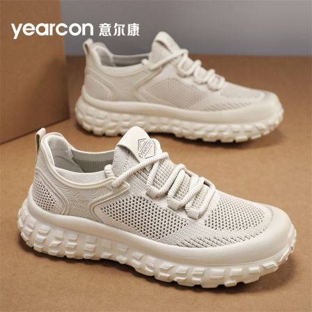 YEARCON/意尔康男鞋2025镂空透气民族风简约秋季网面休闲鞋1169