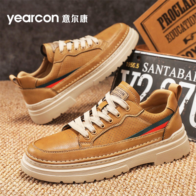 YEARCON/意尔康2025男士复古厚底运动板鞋秋季时尚百搭休闲鞋4843主图