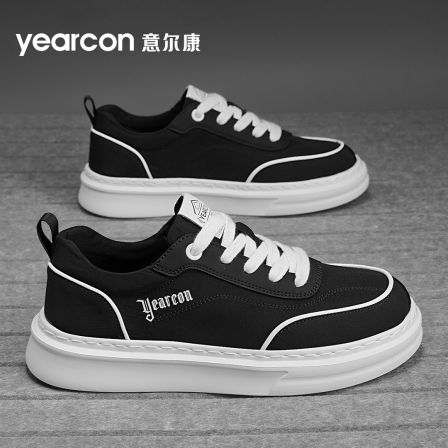 YEARCON/意尔康休闲板鞋增高透气潮流厚底运动鞋纯色时尚休闲4864
