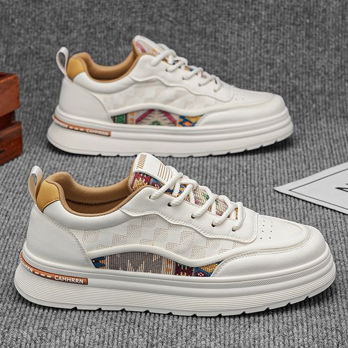 男鞋2026新款春季透气增高软底休闲板鞋男款百搭厚底运动小白潮鞋主图