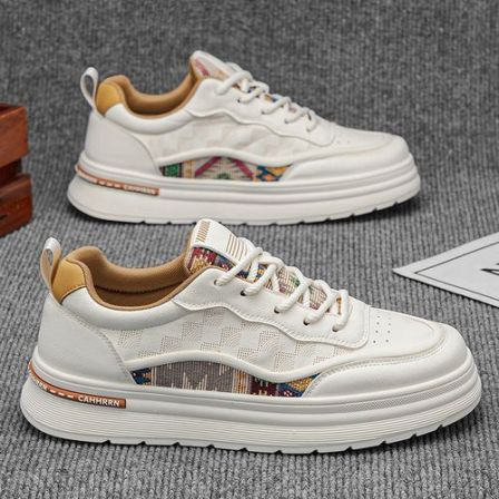 男鞋2026新款春季透气增高软底休闲板鞋男款百搭厚底运动小白潮鞋