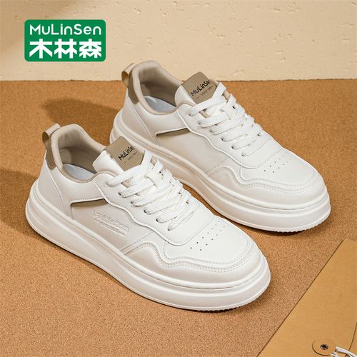 木林森男鞋新款百搭简约休闲鞋厚底增高透气潮鞋男士低帮休闲板鞋主图