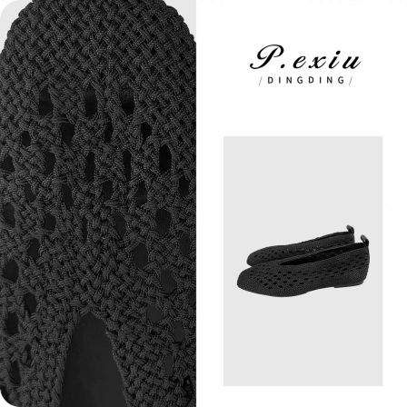 PanYiXiu/潘依绣羊皮小众编织休闲浅口镂空单鞋平底芭蕾鞋 YP4035