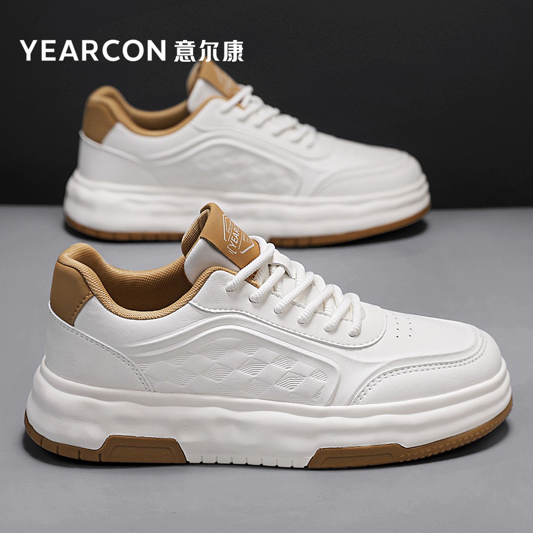 YEARCON/意尔康潮流厚底鞋秋季休闲板鞋男白低帮鞋男士透气4839主图