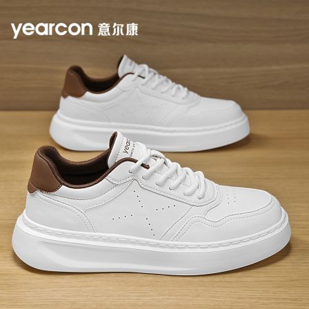 YEARCON/意尔康白低帮鞋秋季透气百搭运动厚底休闲板鞋板鞋4851