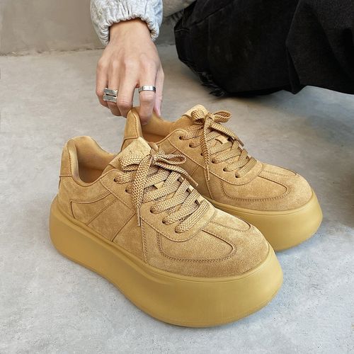 25376新款秋季韩版休闲鞋厚底增高男款潮鞋简约百搭系带厚底鞋主图