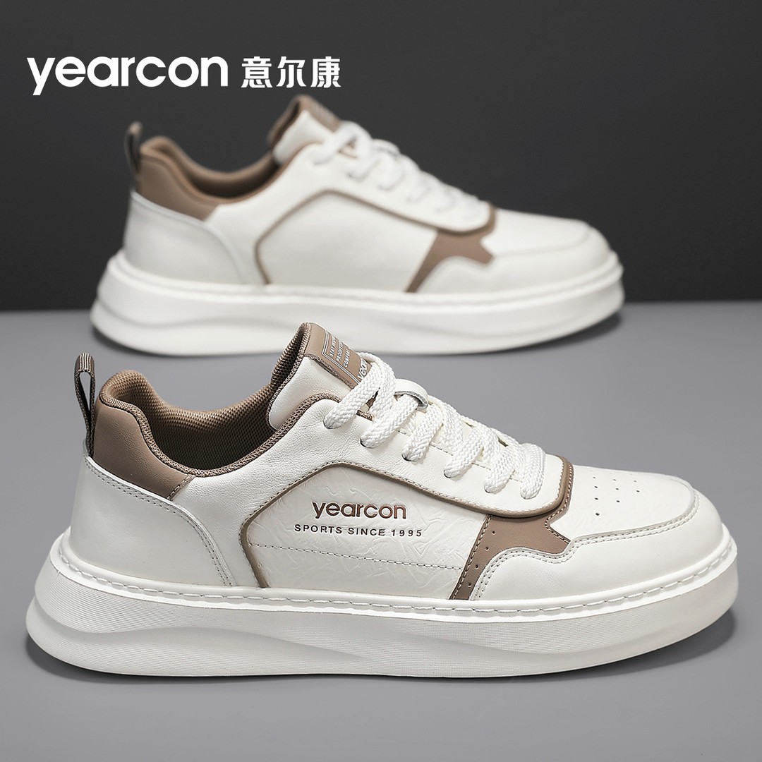 YEARCON/意尔康纯色潮鞋鞋子板鞋增高厚底男白低帮鞋休闲板鞋4826主图