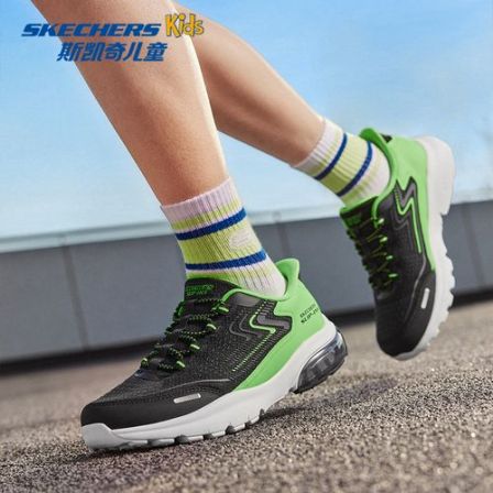 26专柜上新【透气-光轮闪穿跑鞋】斯凯奇官方儿童一脚蹬舒适运动鞋